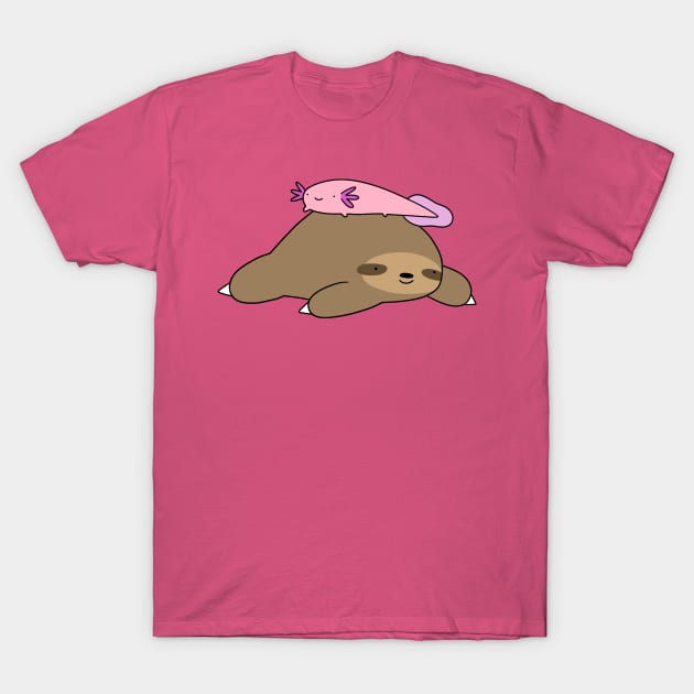 Axolotl and Sloth T-Shirt by saradaboru